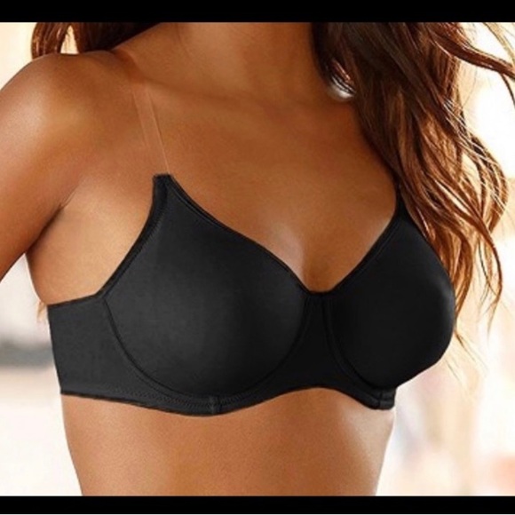 Lascana clear strap t-shirt bra. Unlined. Black. Size 34D. Worn only once. - Picture 1 of 1